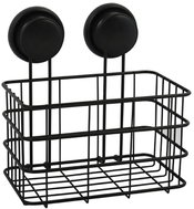 MSV Polička s přísavkami Mega Ventouses, do koupelny, černá, ocel, 20,2 cm - Bathroom Shelf