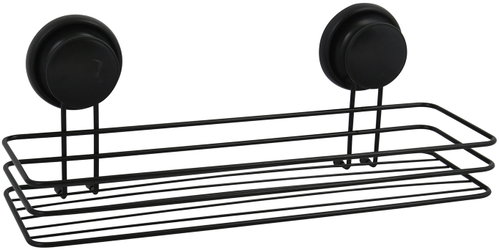 MSV Polička s přísavkami Mega Ventouses, do koupelny, černá, ocel, 35 cm - Bathroom Shelf - Main image