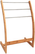 MSV bambusový stojan na ručníky, 3 tyče z nerez oceli - Towel Rack