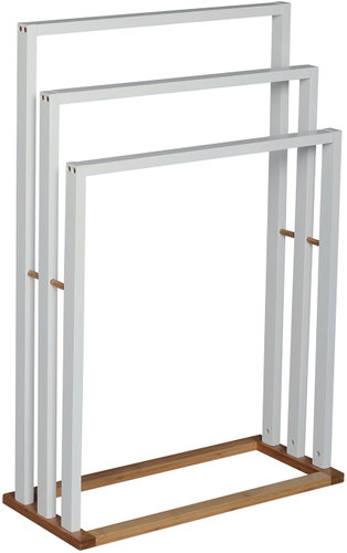 MSV bambusový stojan na 3 ručníky, bílý - Towel Rack - Main image