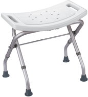 MSV Sedátko do sprchy nastavitelné SAFE, skládací, bílé, hliník, 43,5 × 47 cm, do 100 kg - Sedák