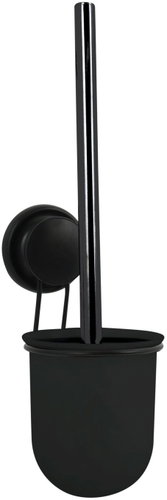 MSV Wall-mounted toilet brush with suction cup MEGA Ventouses with plastic container, black - Toilet Brush - Main image