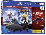 PlayStation 4 Slim 500GB + 3 Games (Spiderman, Horizon Zero Dawn, Ratchet and Clank) - Game Console