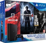 Sony Playstation 4 - 1TB Slim + 3 játék (Uncharted 4, Driveclub, The Last of Us) - Konzol