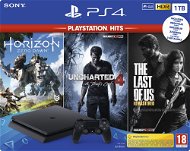 PlayStation 4 Slim 1TB + 3 játék (The Last of Us, Uncharted 4, Horizon Zero Dawn) - Konzol