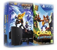 PlayStation 4 - 500 GB Slim + 2 játék: Crash Bandicoot N. Sane Trilogy + Ratchet&Clank - Konzol