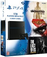 Sony Playstation 4 - 1TB + 5 játék (God of War 3 Remaster + The Last of Us GB + Uncharted Collection - Konzol