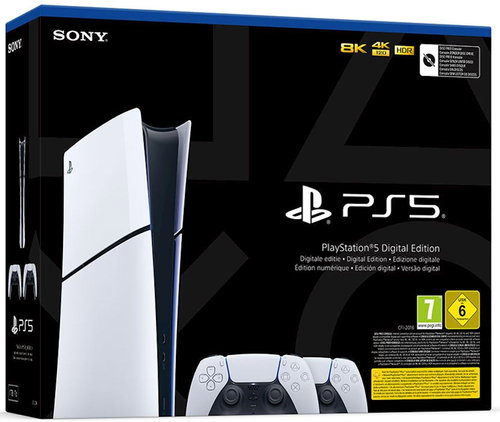 PlayStation 5 (Slim) Digital Edition + 2x DualSense Wireless Controller Hauptbild PlayStation 5 (Slim) Digital Edition + 2x DualSense Wireless Controller - Spielekonsole - Hauptbild