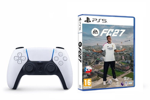PlayStation 5 DualSense Wireless Controller White + EA SPORTS FC 27 Main image PlayStation 5 DualSense Wireless Controller White + EA SPORTS FC 27 - Gamepad - Main image