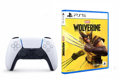 PlayStation 5 DualSense Wireless Controller White + Marvels Wolverine - Gamepad - Main image