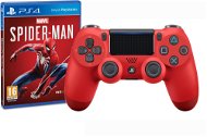 Sony PS4 Dualshock 4 V2 - Magma Red + Marvels Spider-Man - Kontroller