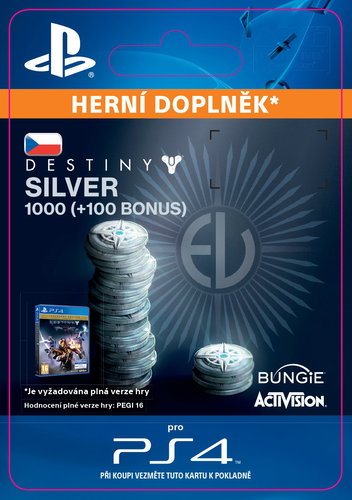 1000 (+100 Bonus) Destiny Silver - PS4 CZ Digital - Herní doplněk - Main image