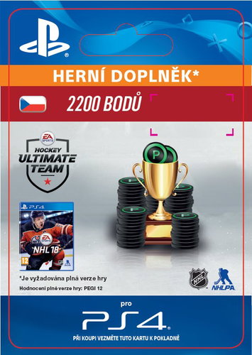 2200 NHL 18 Points Pack - PS4 CZ Digital Main image 2200 NHL 18 Points Pack - PS4 CZ Digital - Gaming Accessory - Main image