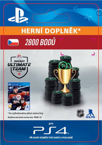 2800 NHL 18 Points Pack - PS4 CZ Digital - Gaming Accessory - Main image