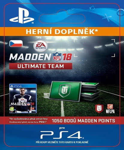 1050 Madden NFL 18 Ultimate Team Points - PS4 CZ Digital - Gaming Accessory - Main image