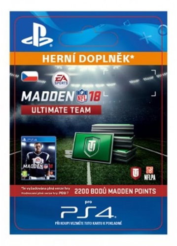 2200 Madden NFL 18 Ultimate Team Points - PS4 CZ Digital - Gaming Accessory - Main image