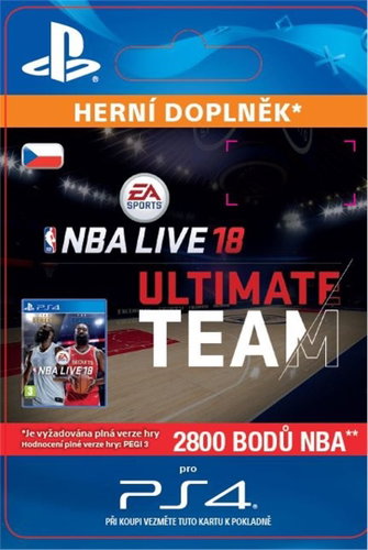 NBA Live 18 Ultimate Team - 2800 NBA points - PS4 CZ Digital - Gaming Accessory - Main image