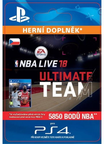 NBA Live 18 Ultimate Team - 5850 NBA Points - PS4 CZ Digital - Gaming Accessory - Main image