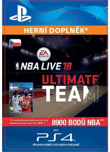 NBA Live 18 Ultimate Team - 8900 NBA points - PS4 CZ Digital - Gaming Accessory - Main image