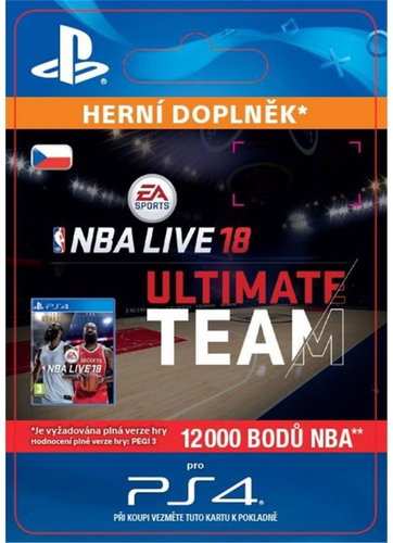 NBA Live 18 Ultimate Team - 12000 NBA points - PS4 CZ Digital - Gaming Accessory - Main image
