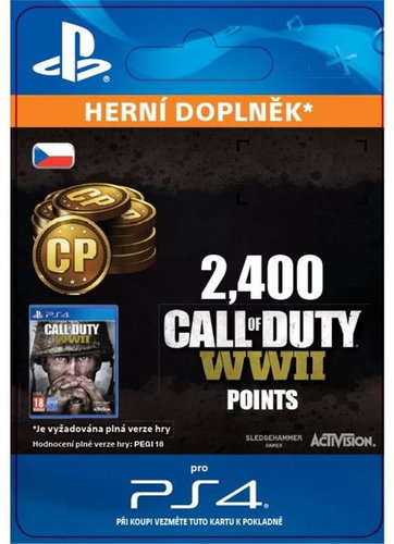 2,400 Call of Duty: WWII Points - PS4 CZ Digital - Gaming Accessory - Main image