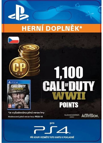 1,100 Call of Duty: WWII Points - PS4 CZ Digital - Gaming Accessory - Main image