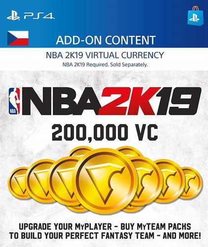 200,000 VC NBA 2K19 - PS4 CZ Digital Main image 200,000 VC NBA 2K19 - PS4 CZ Digital - Gaming Accessory - Main image