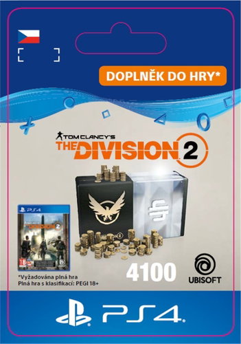 Tom Clancy's The Division 2 - 4100 Credits - PS4 CZ Digital Main image Tom Clancy's The Division 2 - 4100 Credits - PS4 CZ Digital - Gaming Accessory - Main image