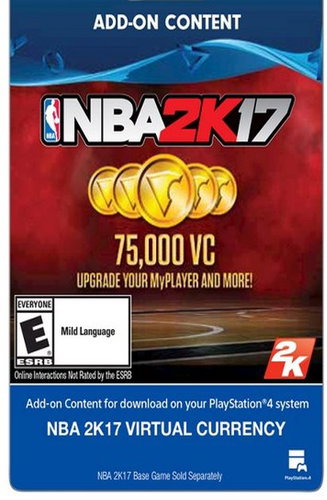 NBA2K17- 75,000 VC - PS4 HU Digital - Herní doplněk - Main image