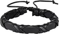 Bracelet Leather bracelet - black SLPG2236 - Náramek
