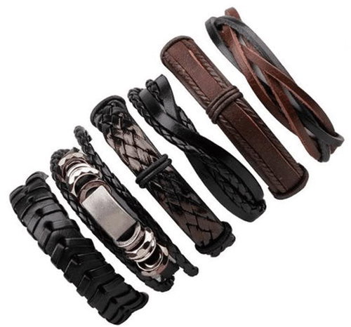 Leather bracelet - set of 6 - H2358 - Bracelet - Main image