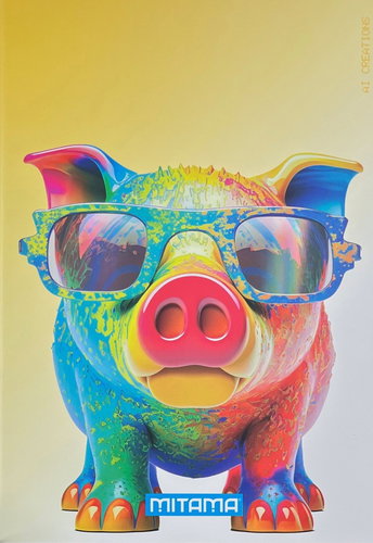 MITAMA Piglet, A4, lined, 40+2 sheets - Exercise Book - Main image