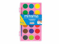 MITAMA 29 mm, se štětcem, 18 barev, růžová krabička - Watercolours