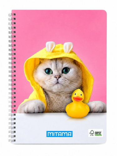 MITAMA A4, čtverečkovaný, 60 listů, kočka - Notepad - Main image