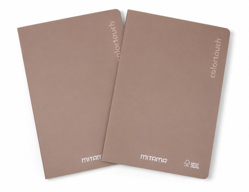 MITAMA, A4, liniert mit Rand, 42 Blatt, metallisch-lachsfarben – 2er-Pack - Heft - Hauptbild