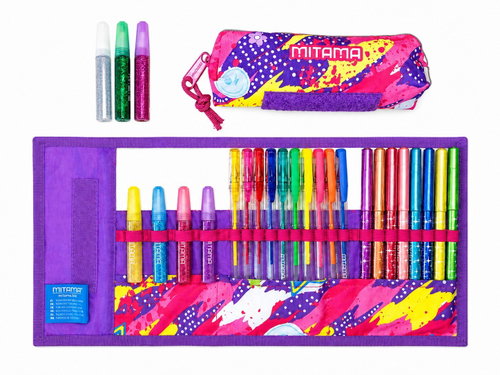 MITAMA Glitter sada, 25 ks, rolovací, fialová - Writing Set - Main image