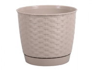 Prosperplast RATOLLA ROUND 21.7 v. 14.2cm, 3.4l, dark beige - Flower Pot