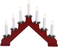 Karácsonyi gyertyatartó, elektromos, 7 gyertya, piramis, piros fa, aljzatba - Karácsonyi világítás