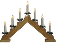 Karácsonyi gyertyatartó, elektromos, 7 gyertya, piramis, természetes fa, aljzatba - Karácsonyi világítás