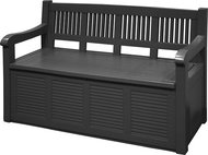 bench with storage 130x60x85cm,280l, load capacity 160kg, PH BLACK - Garden Bench
