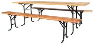 M.A.T. kerti sörpad szett fa/fém, asztal + 2 pad - Kerti bútor