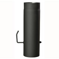Eurometal smoke pipe with flap 145mm/ 500 t.1,5mm BLACK - Flue Pipe