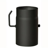 Eurometal smoke pipe with flap 145mm/ 250 t.1,5mm BLACK - Flue Pipe