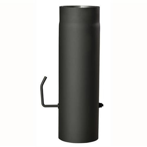 Eurometal smoke pipe with flap 130mm/ 500 t.1,5mm BLACK - Flue Pipe - Main image