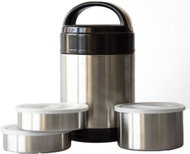 M. A. T. Group food carrier 11 cm 3 pieces stainless steel with thermo sleeve stainless steel + PH - Snack Box