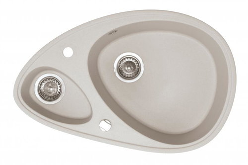 Metalac oval grey sink with tray X Granite Elipse 780 × 500 mm - Granite Sink - Main image