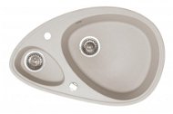 Metalac oválný šedý dřez s vaničkou X Granit Elipse 780 × 500 mm - Granite Sink
