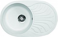 Metalac oválný bílý dřez X Granit Venera Plus s odkapem 780 × 500 mm - Granite Sink