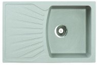 Metalac obdélníkový šedý dřez s odkapem X Granit Quadro Plus 770 × 500 mm - Granite Sink