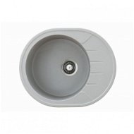 Metalac oválný šedý dřez s odkapem X Granit Venera M, 620 × 500 mm - Granite Sink